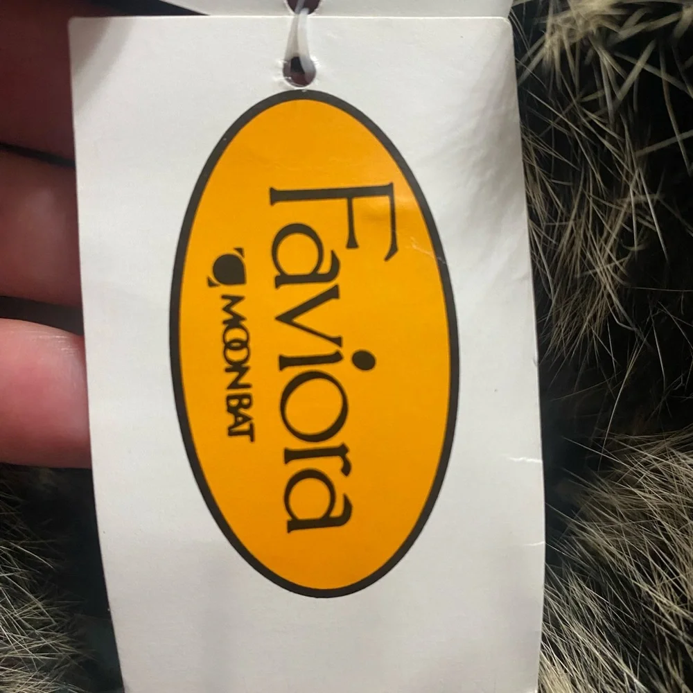 FAVORIA Moonbat Rabbit Fur Choker | Black | NWT